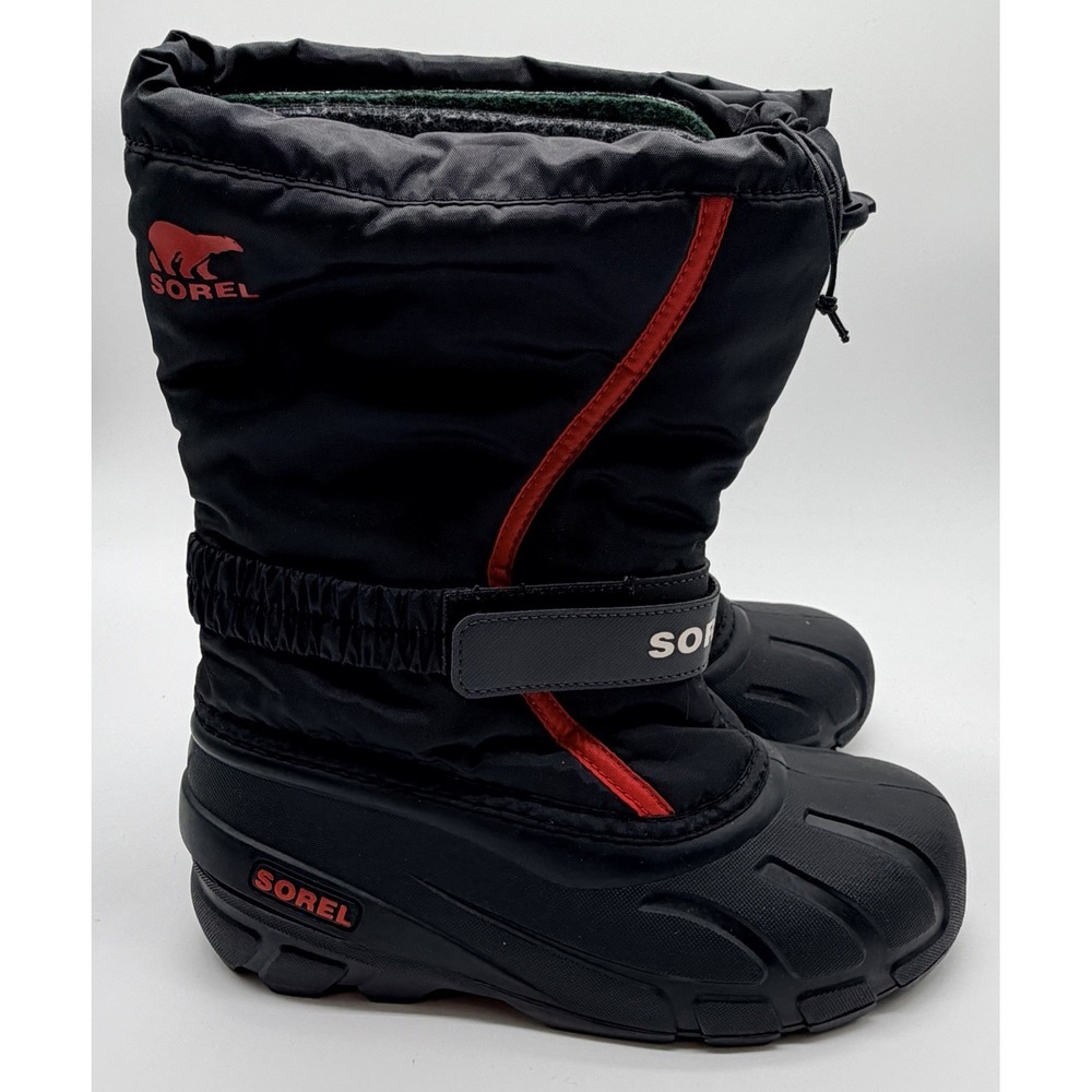 Sorel Boots Youth Size 5 Black Winter Flurry Snow Outdoors Slip On